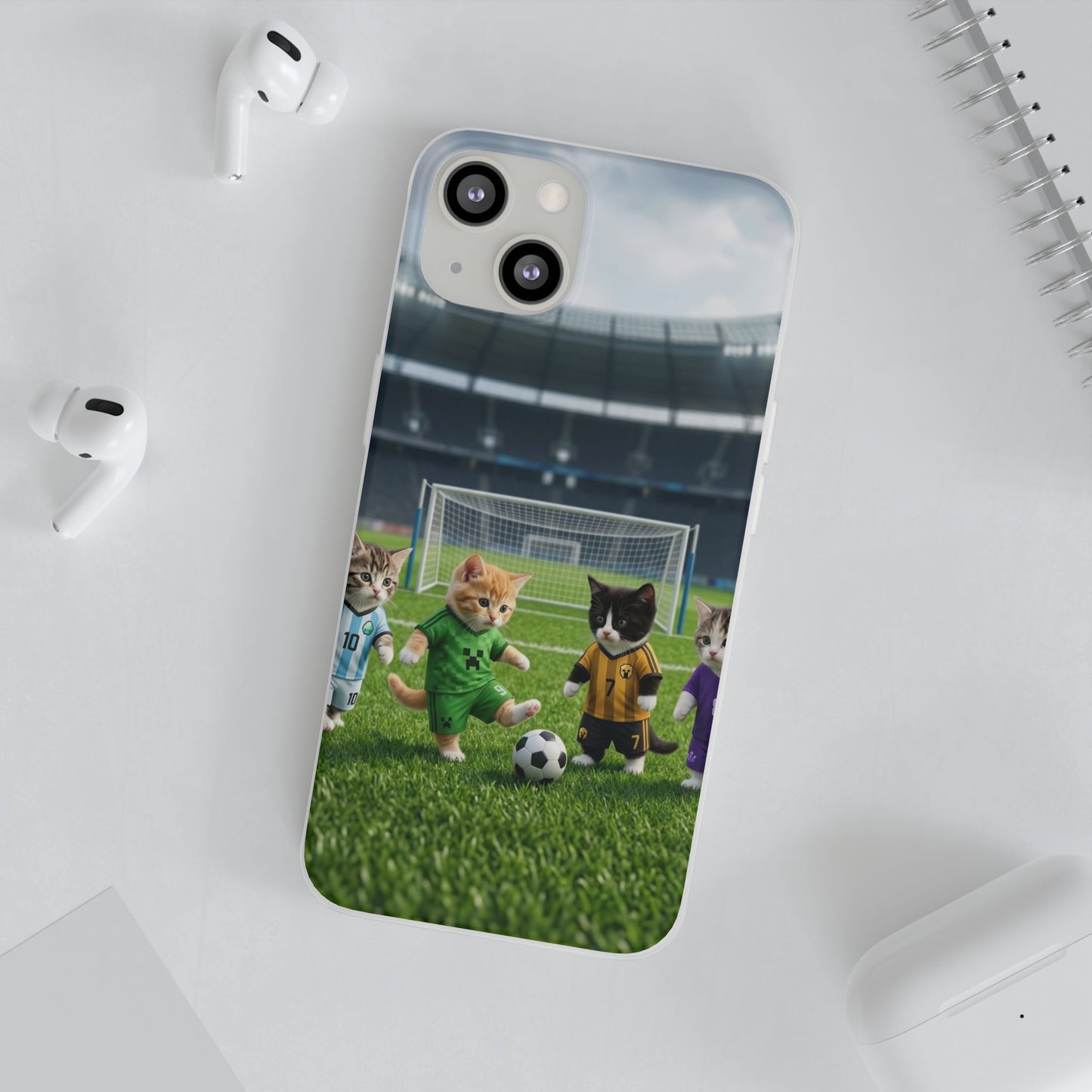 Cute Soccer Cats Phone Case — Kawaii Football Kit iPhone Cover