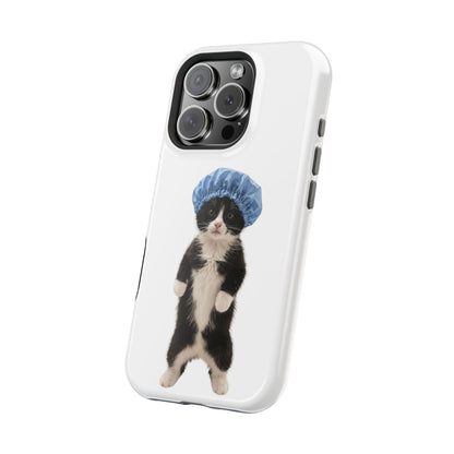 Cute Cat in Shower Cap Magnetic Impact-Resistant Phone Case