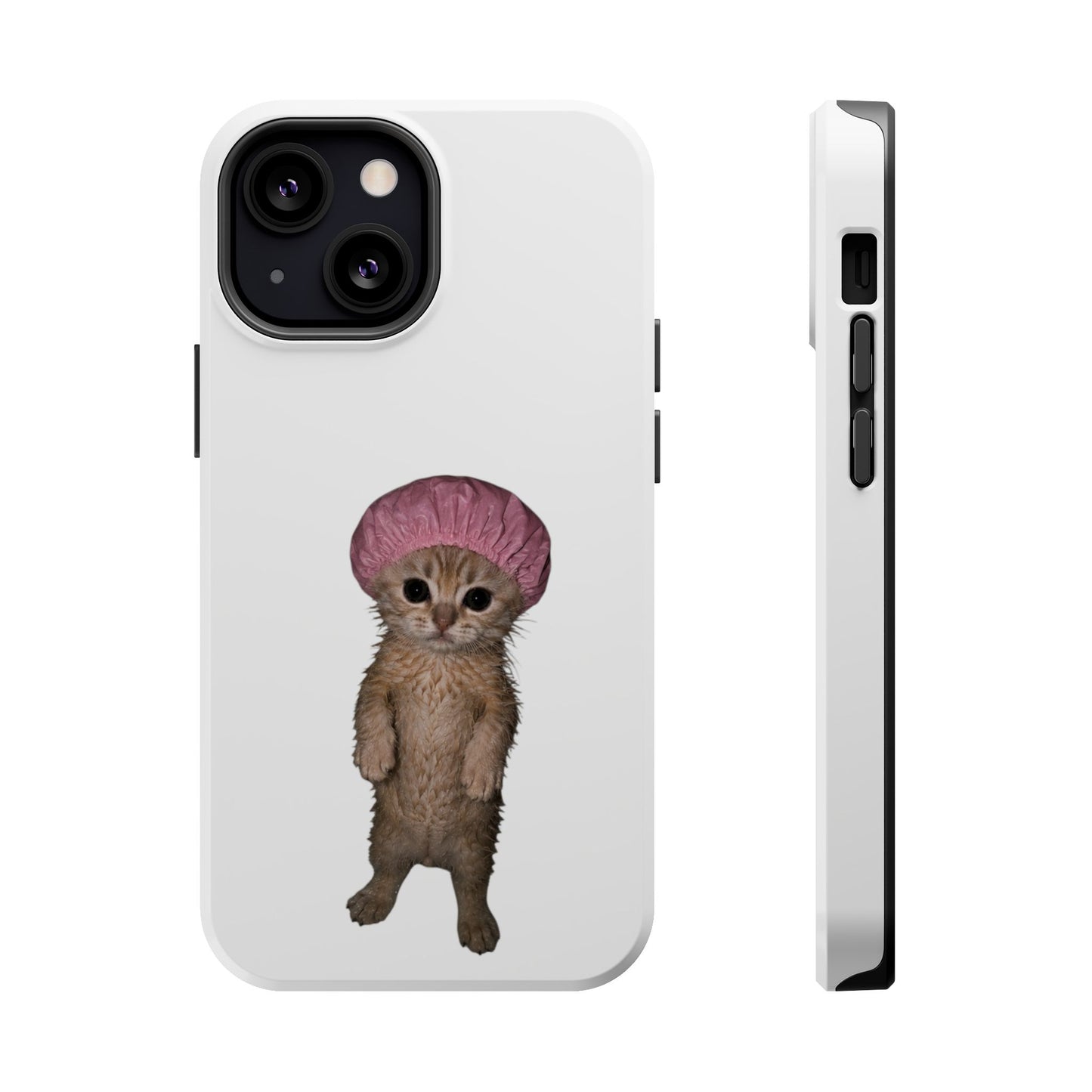 Cute Kitten in Shower Cap  Magnetic Impact-Resistant