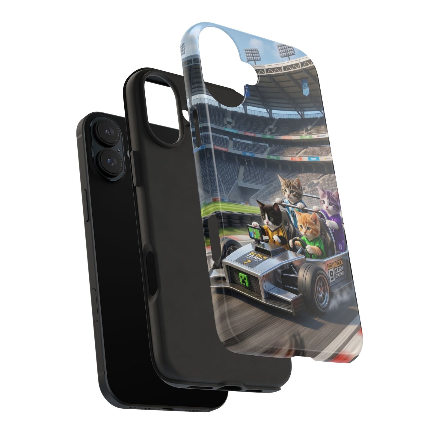 Racing Cats Tough Phone Case — Cute Kittens Driving Racecar Phone Cover