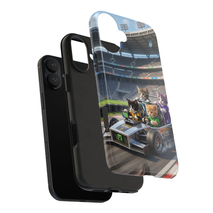 Racing Cats Tough Phone Case — Cute Kittens Driving Racecar Phone Cover