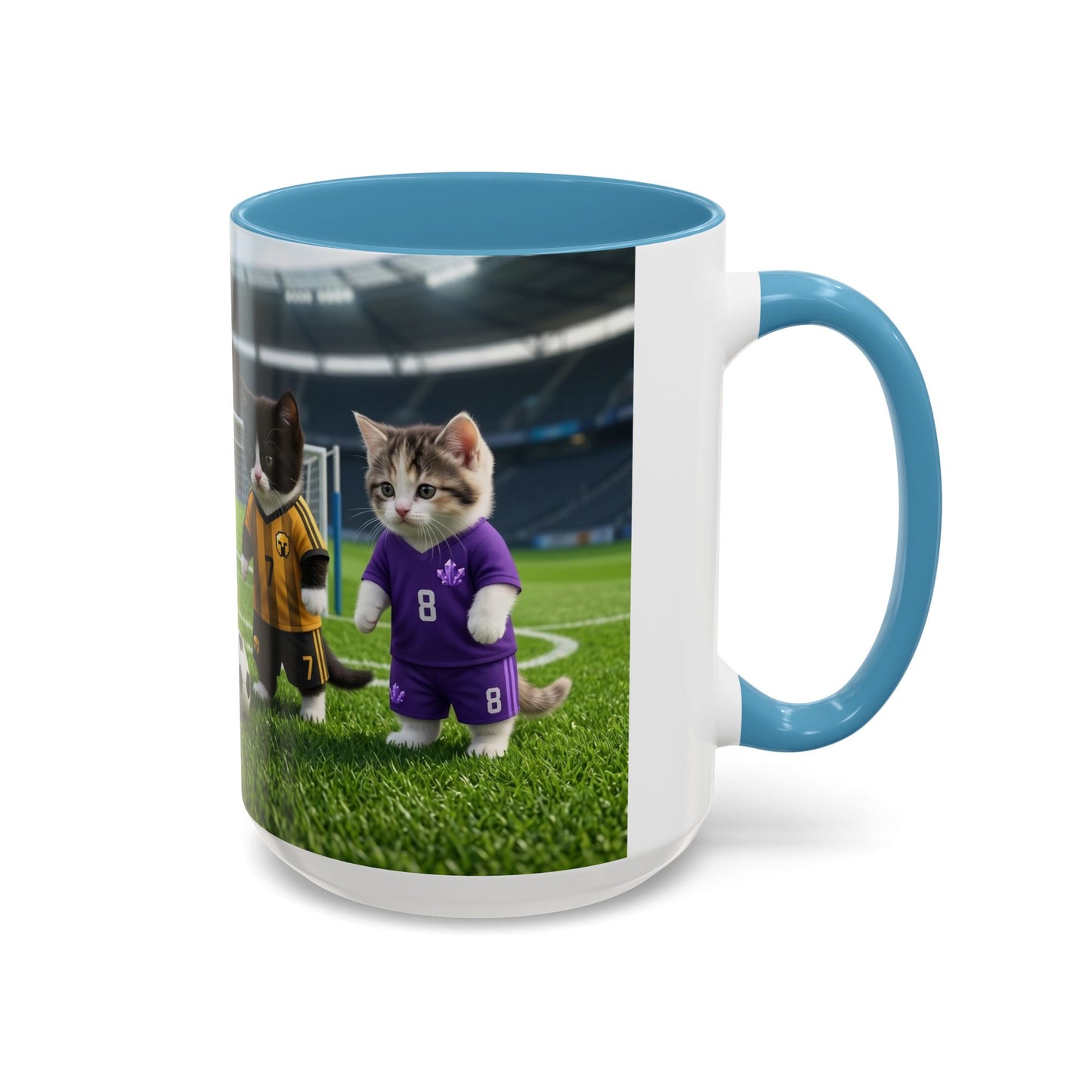 Soccer Kittens Accent Coffee Mug — Cute Cat Soccer Players 11/15oz