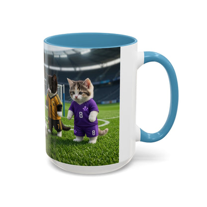 Soccer Kittens Accent Coffee Mug — Cute Cat Soccer Players 11/15oz