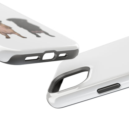 Cute Standing Pug Duo Magnetic Impact-Resistant Phone Case