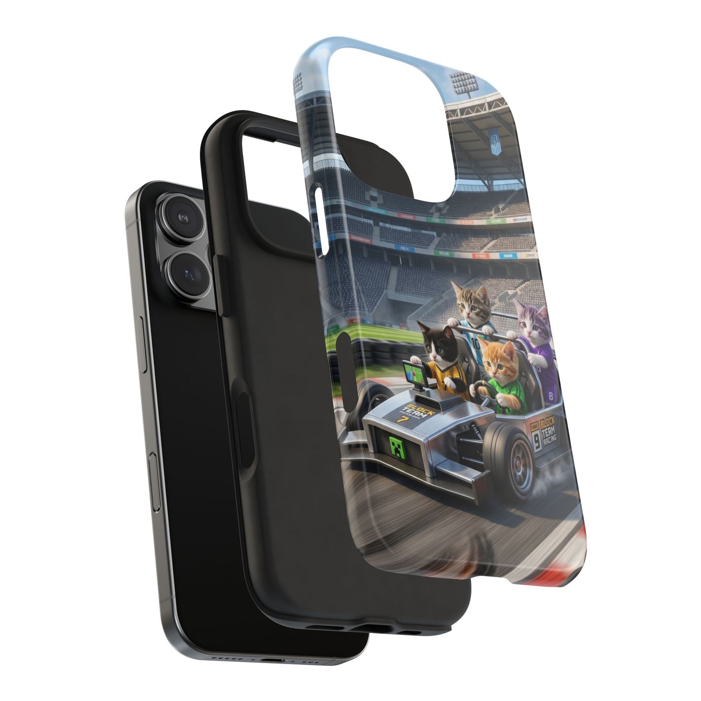 Racing Cats Tough Phone Case — Cute Kittens Driving Racecar Phone Cover