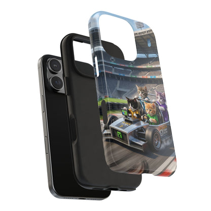 Racing Cats Tough Phone Case — Cute Kittens Driving Racecar Phone Cover
