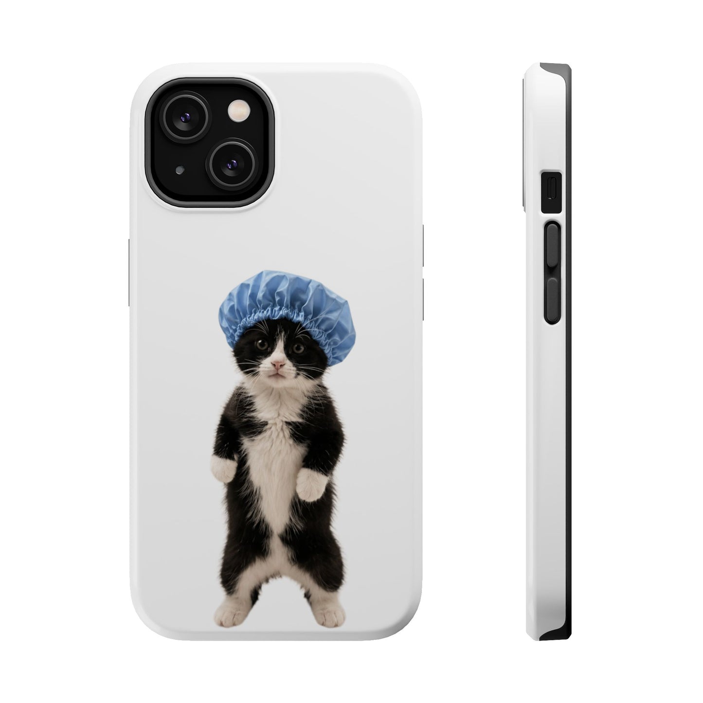 Cute Cat in Shower Cap Magnetic Impact-Resistant Phone Case