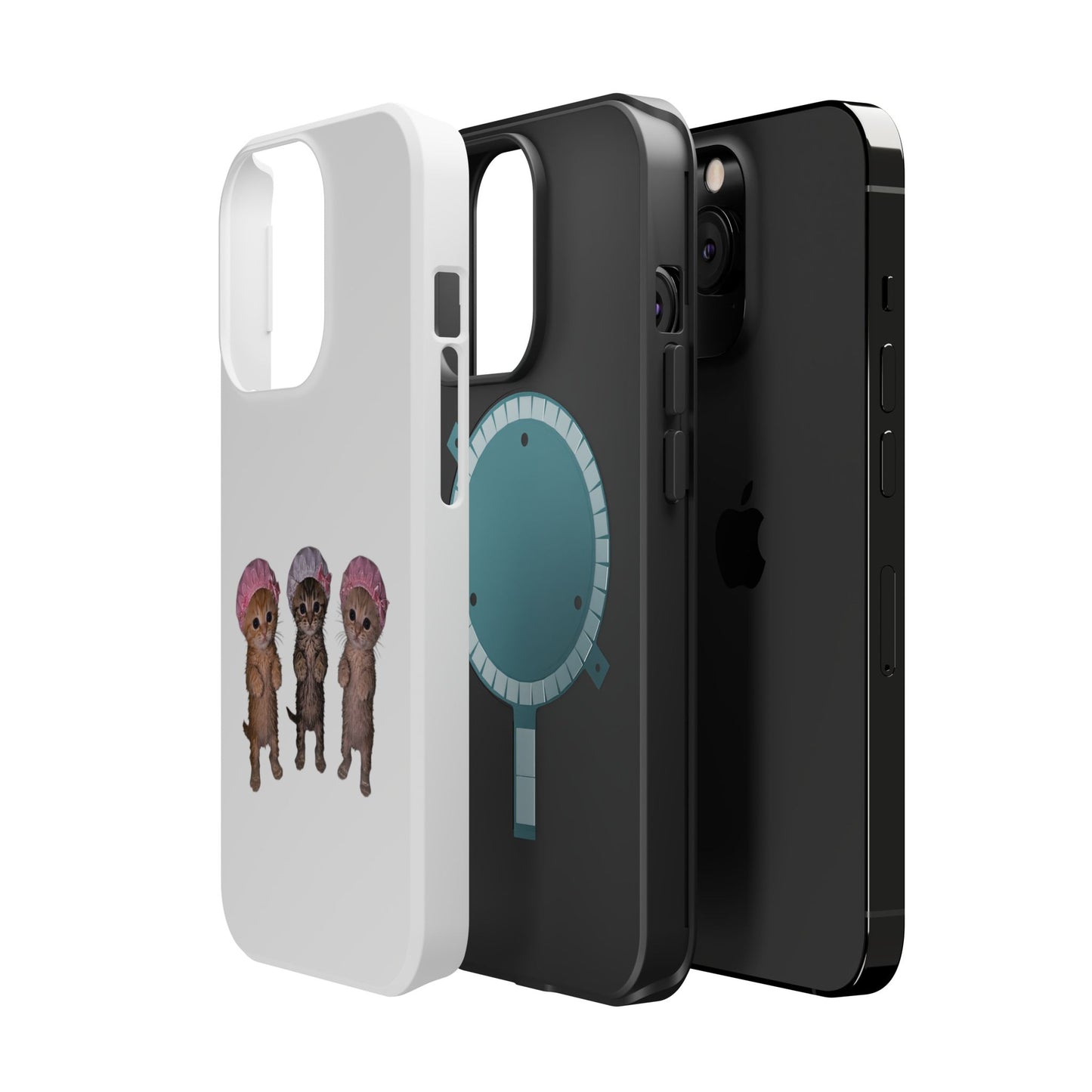 Cute Standing Kittens with Shower Caps  Phone Case