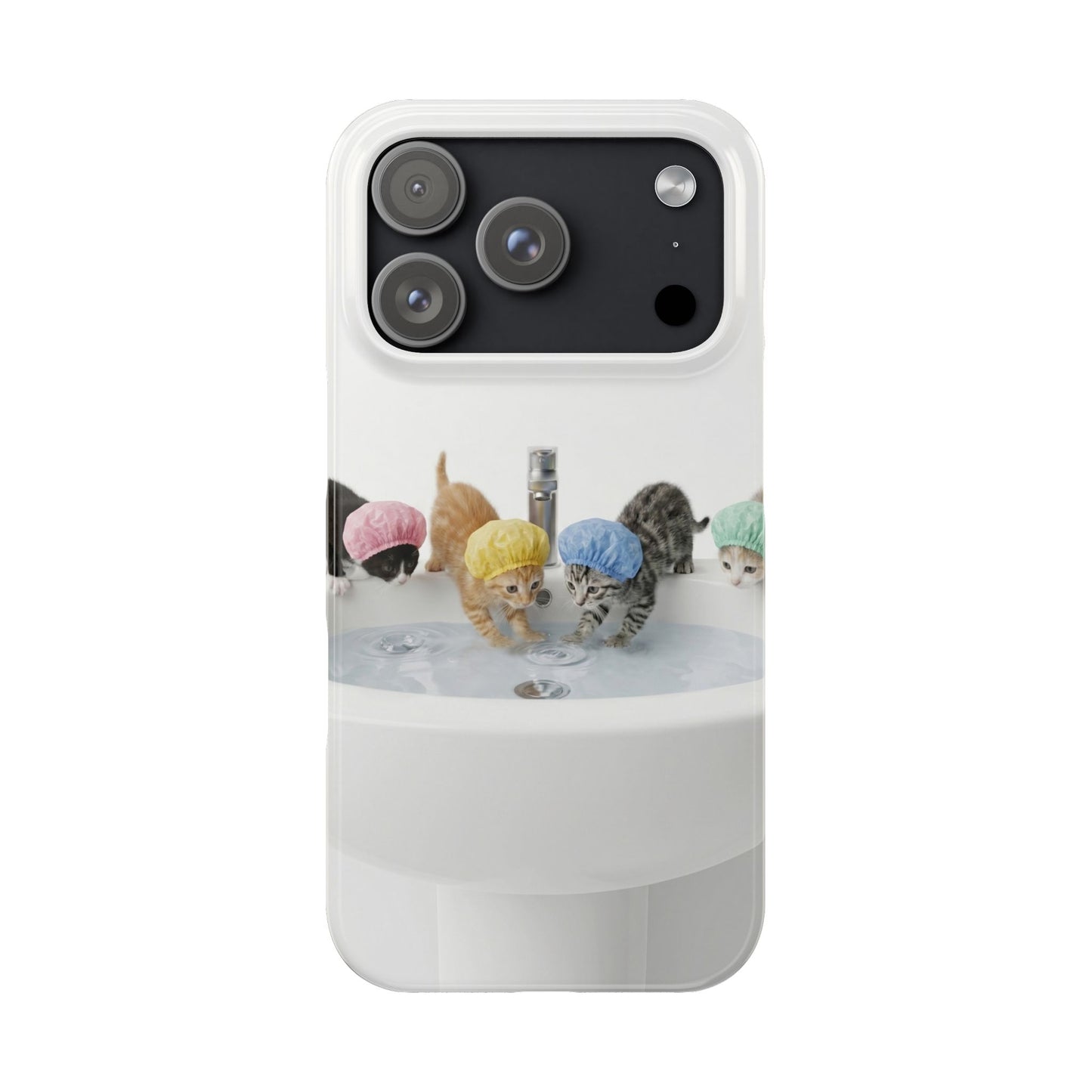 Slim Phone Case — Cute Kittens in Bathtub Design