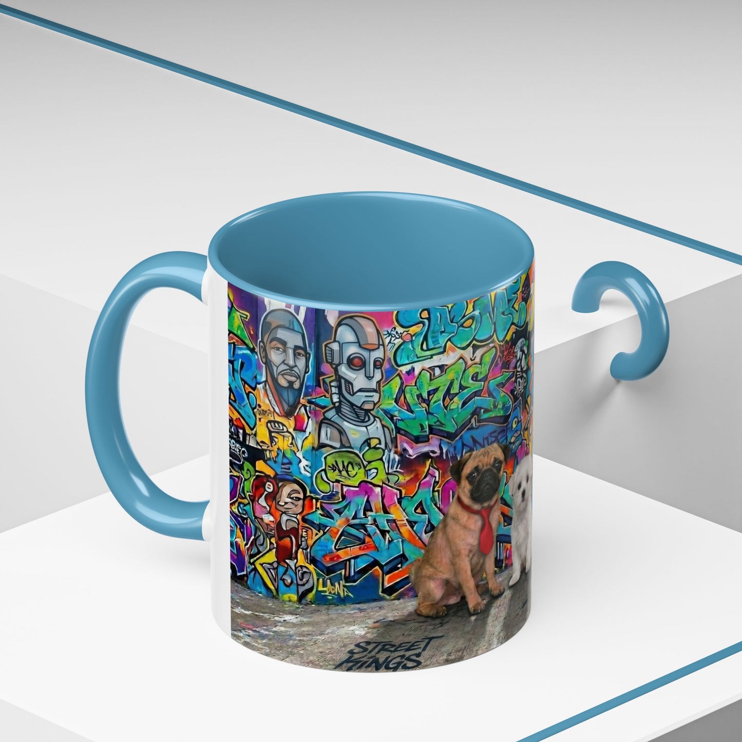 Graffiti Pets Coffee Mug — Colorful Street Art Dog & Cat Accent Mug (11/15oz)