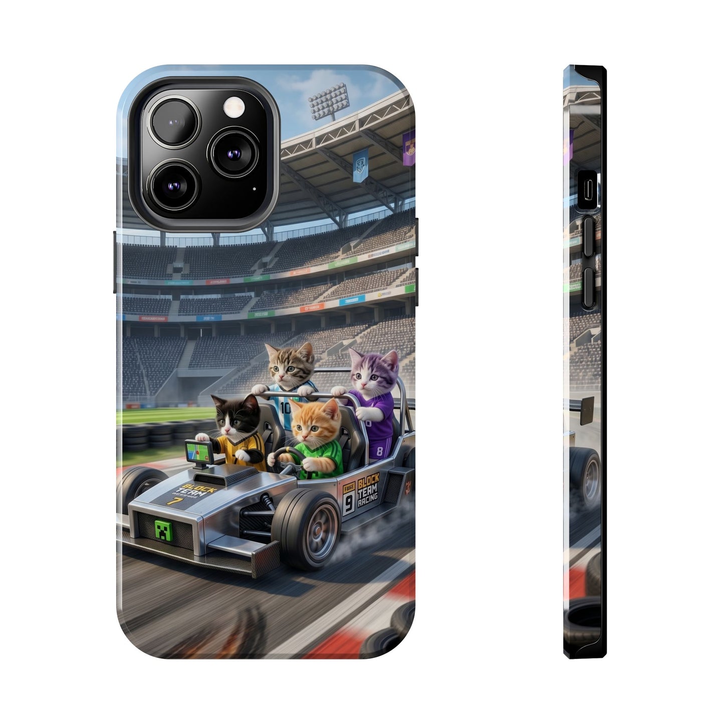 Racing Cats Tough Phone Case — Cute Kittens Driving Racecar Phone Cover