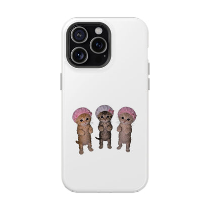 Cute Standing Kittens with Shower Caps  Phone Case