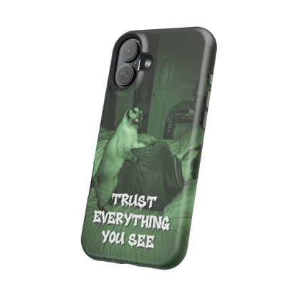 Phone Case 'Trust Everything You See' Green Dog Photo Magnetic Impact-Resistant Case