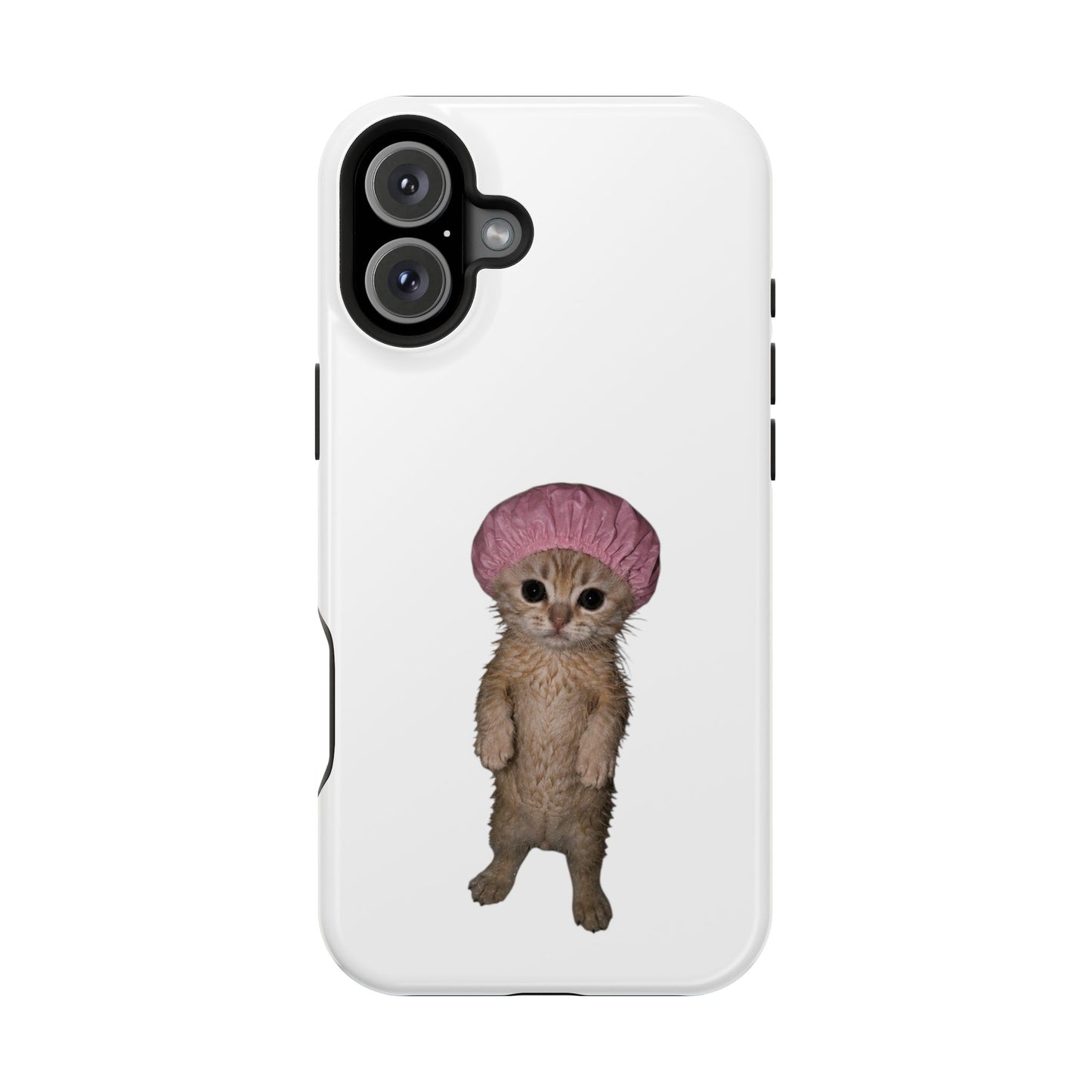 Cute Kitten in Shower Cap  Magnetic Impact-Resistant