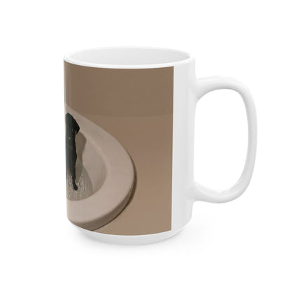 Pug & Labrador Bathtub Photo Ceramic Mug (11oz, 15oz) — Cute Dog Coffee Cup