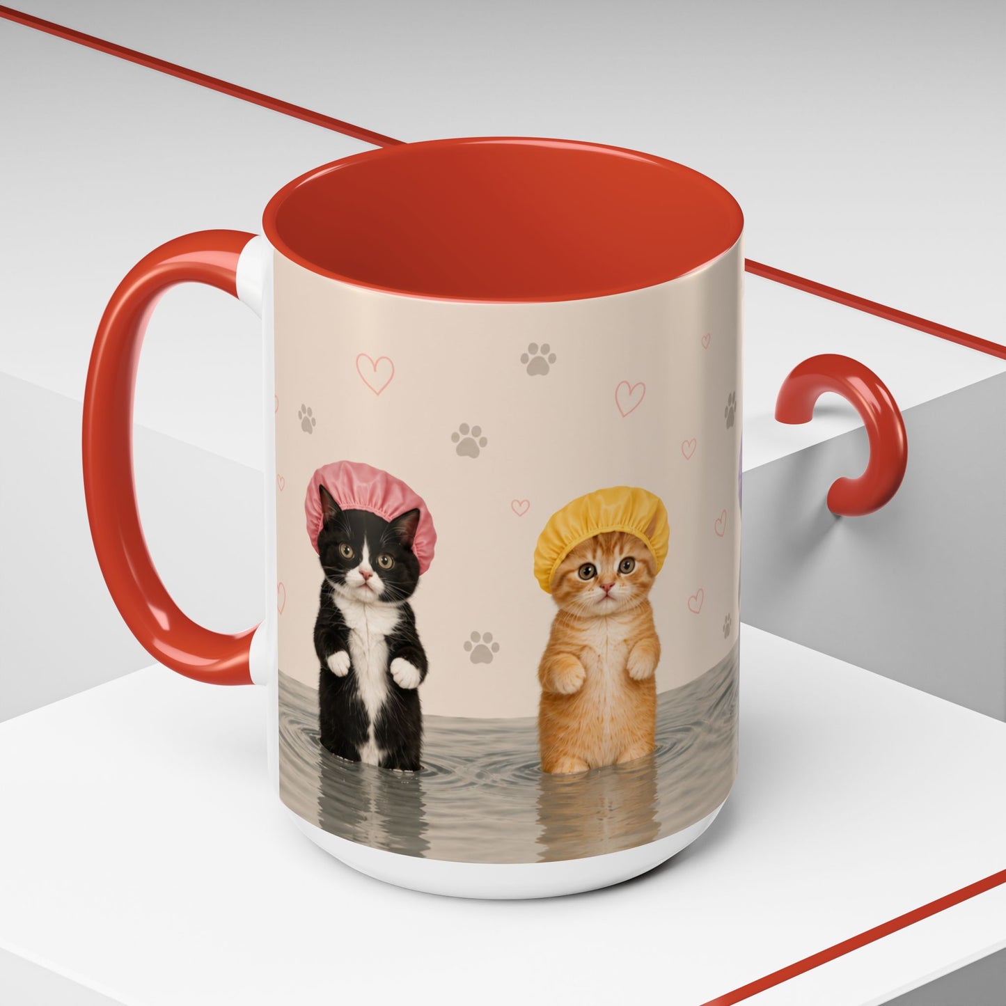 Cute Kittens in Shower Caps Accent Coffee Mug – 11/15oz