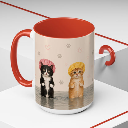 Cute Kittens in Shower Caps Accent Coffee Mug – 11/15oz