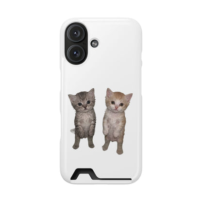 Duo Cute Kitten Phone Case with Card Holder