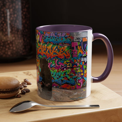 Graffiti Pug Coffee Mug — Colorful Street Art Accent Mug (11/15oz)