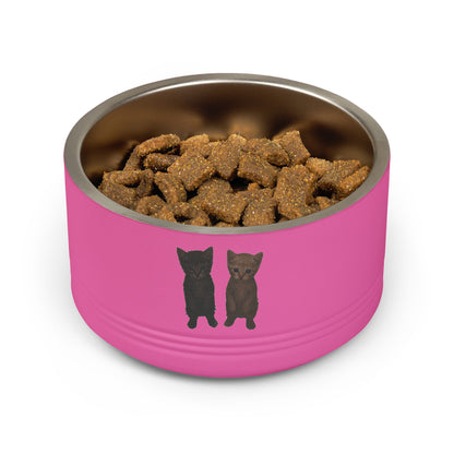 Cute Black & Brown Cat Pair  Pet Bowl  18oz