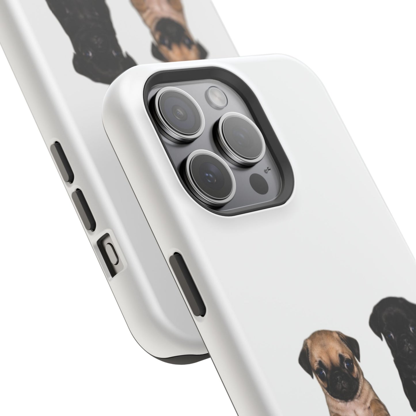 Cute Standing Pug Duo Magnetic Impact-Resistant Phone Case