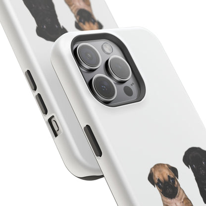 Cute Standing Pug Duo Magnetic Impact-Resistant Phone Case