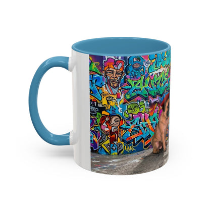 Graffiti Pug Coffee Mug — Colorful Street Art Accent Mug (11/15oz)
