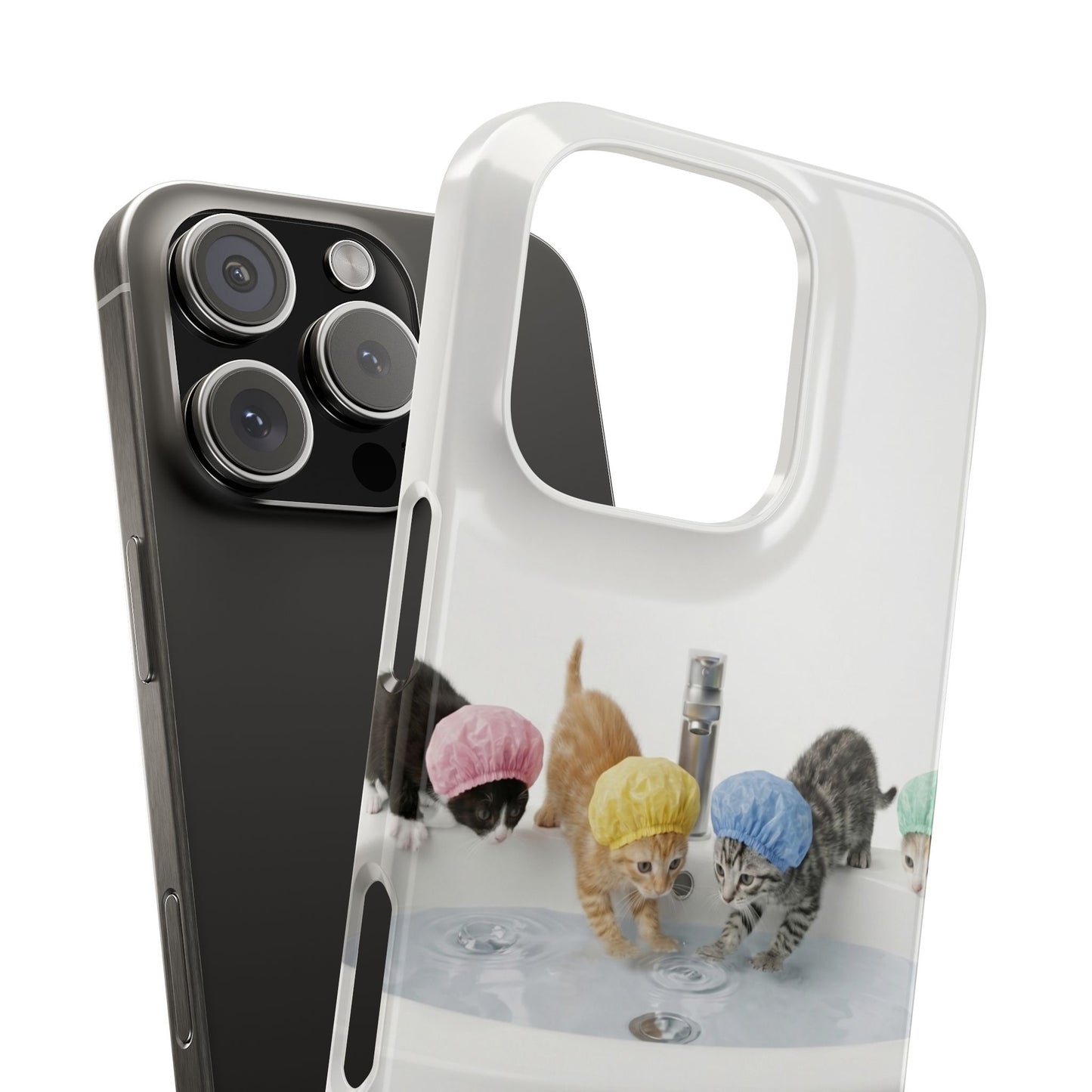 Slim Phone Case — Cute Kittens in Bathtub Design