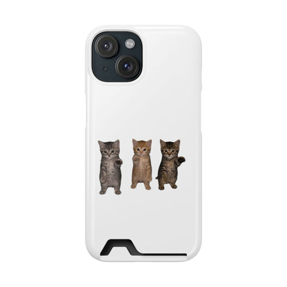 Cute Trio Kittens Phone Case with Card Holder