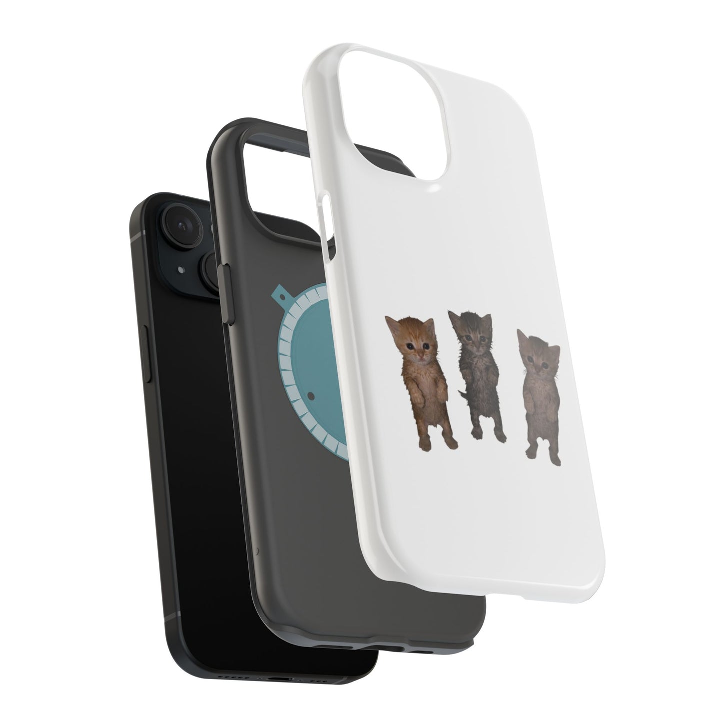 Cute Standing Kittens Magnetic Impact-Resistant Phone Case