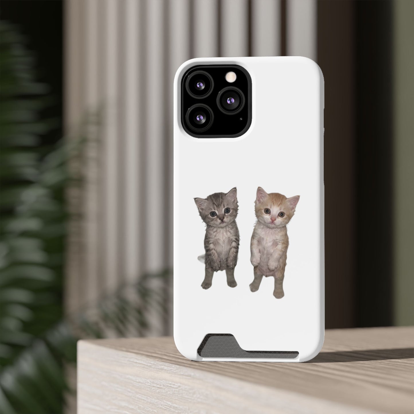 Duo Cute Kitten Phone Case with Card Holder