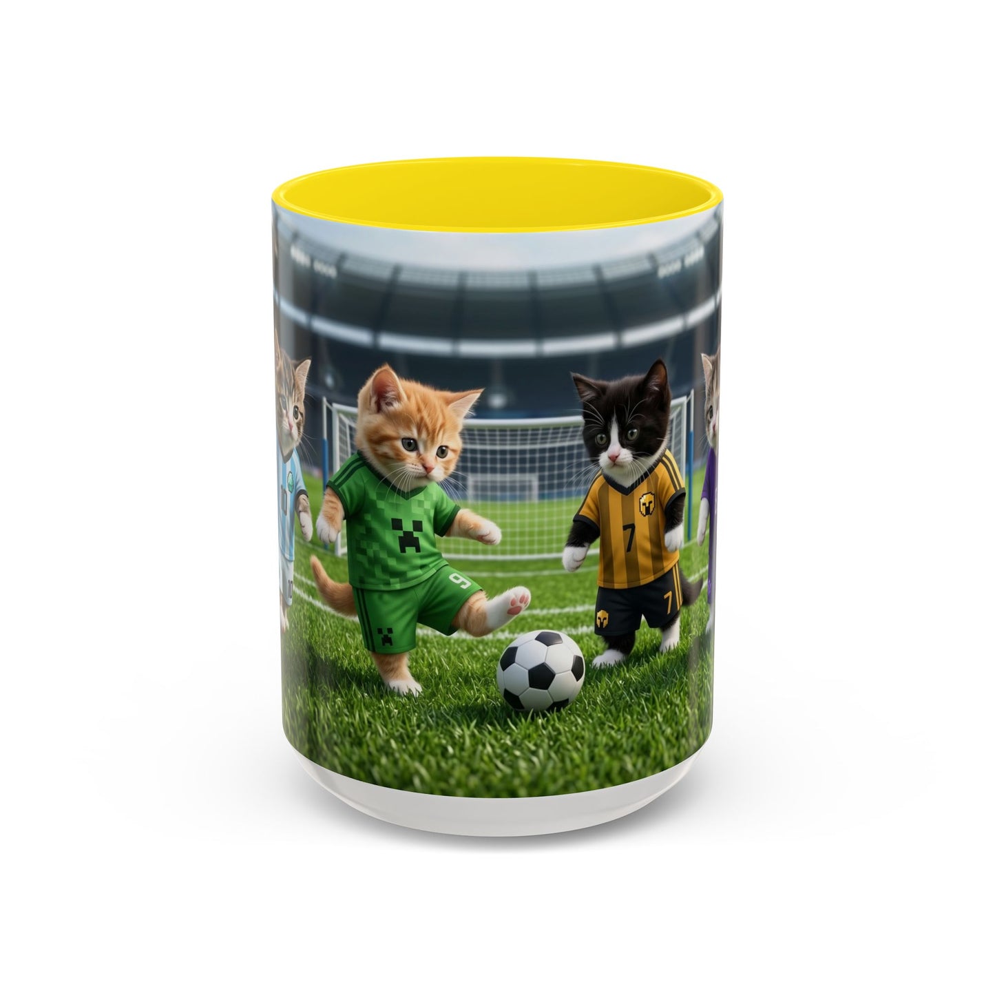 Soccer Kittens Accent Coffee Mug — Cute Cat Soccer Players 11/15oz