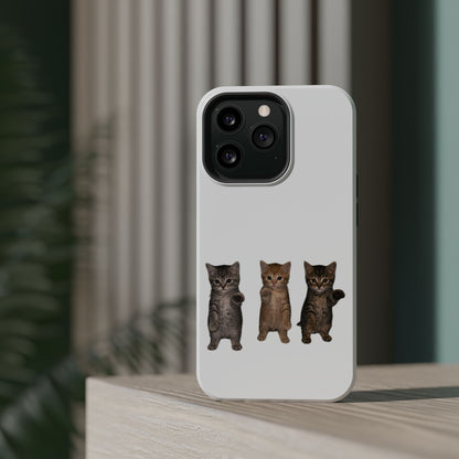 Cute Standing Trio Kittens Dancing Magnetic Impact-Resistant Phone Case