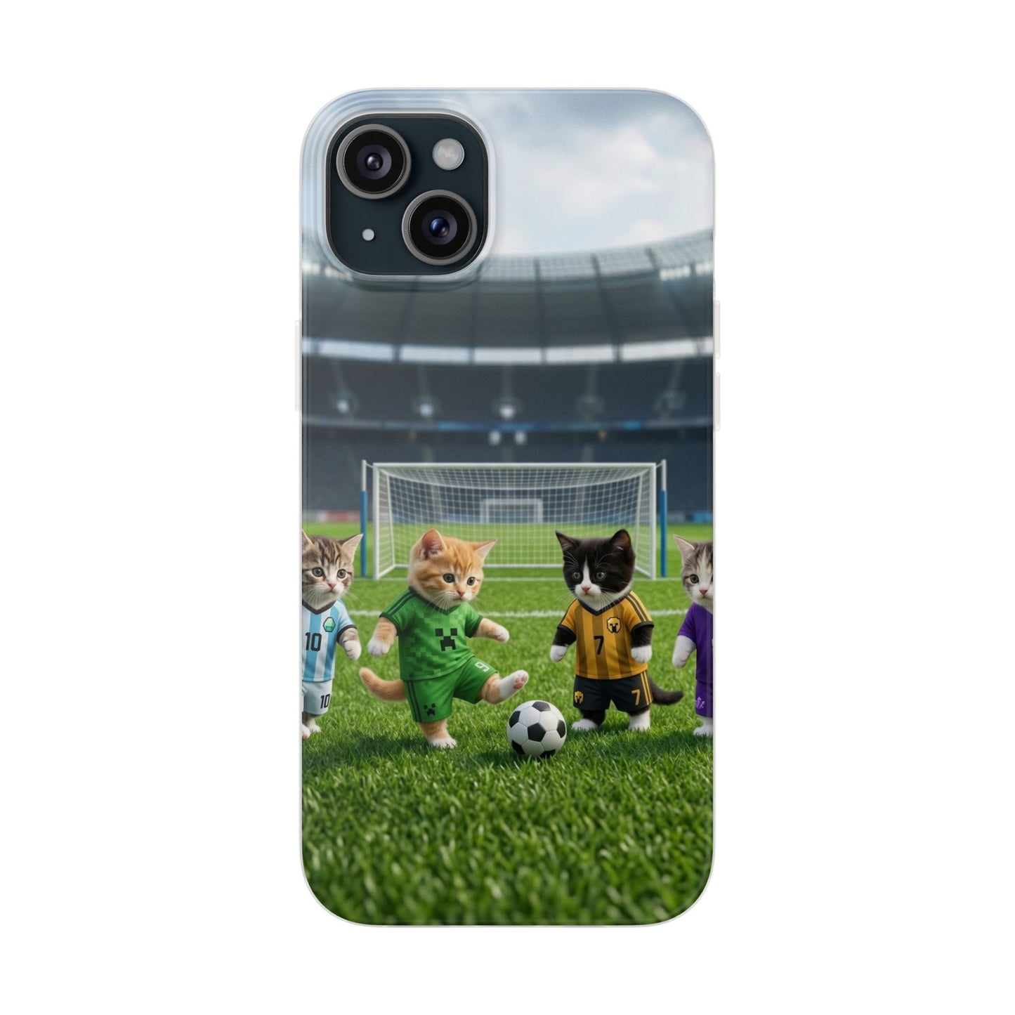 Cute Soccer Cats Phone Case — Kawaii Football Kit iPhone Cover