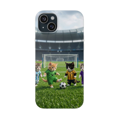 Cute Soccer Cats Phone Case — Kawaii Football Kit iPhone Cover