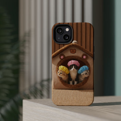 Cute Kittens in Cozy House Phone Case — Magnetic Impact-Resistant Case