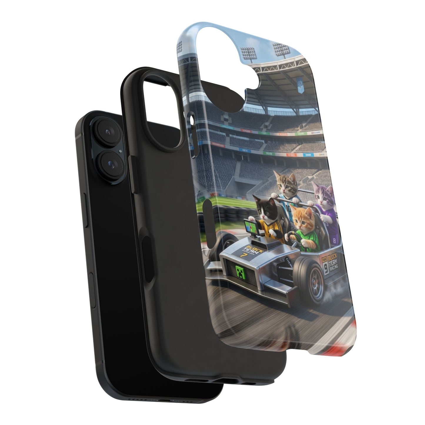 Racing Cats Tough Phone Case — Cute Kittens Driving Racecar Phone Cover