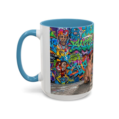 Graffiti Pug Coffee Mug — Colorful Street Art Accent Mug (11/15oz)