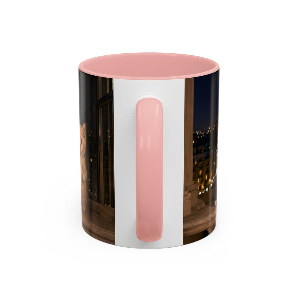 Paris Kittens Coffee Mug — Cute Cat Nightscape Accent Mug (11/15 oz)