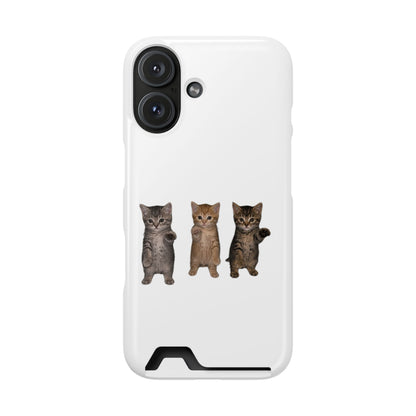 Cute Trio Kittens Phone Case with Card Holder