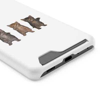 Cute Trio Kittens Phone Case with Card Holder