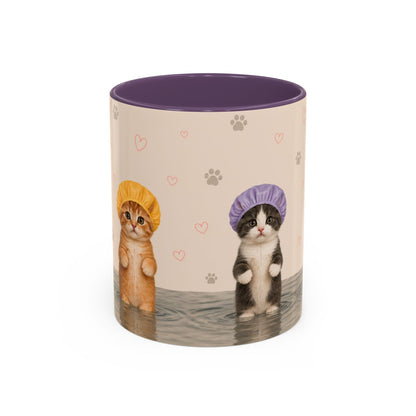 Cute Kittens in Shower Caps Accent Coffee Mug – 11/15oz