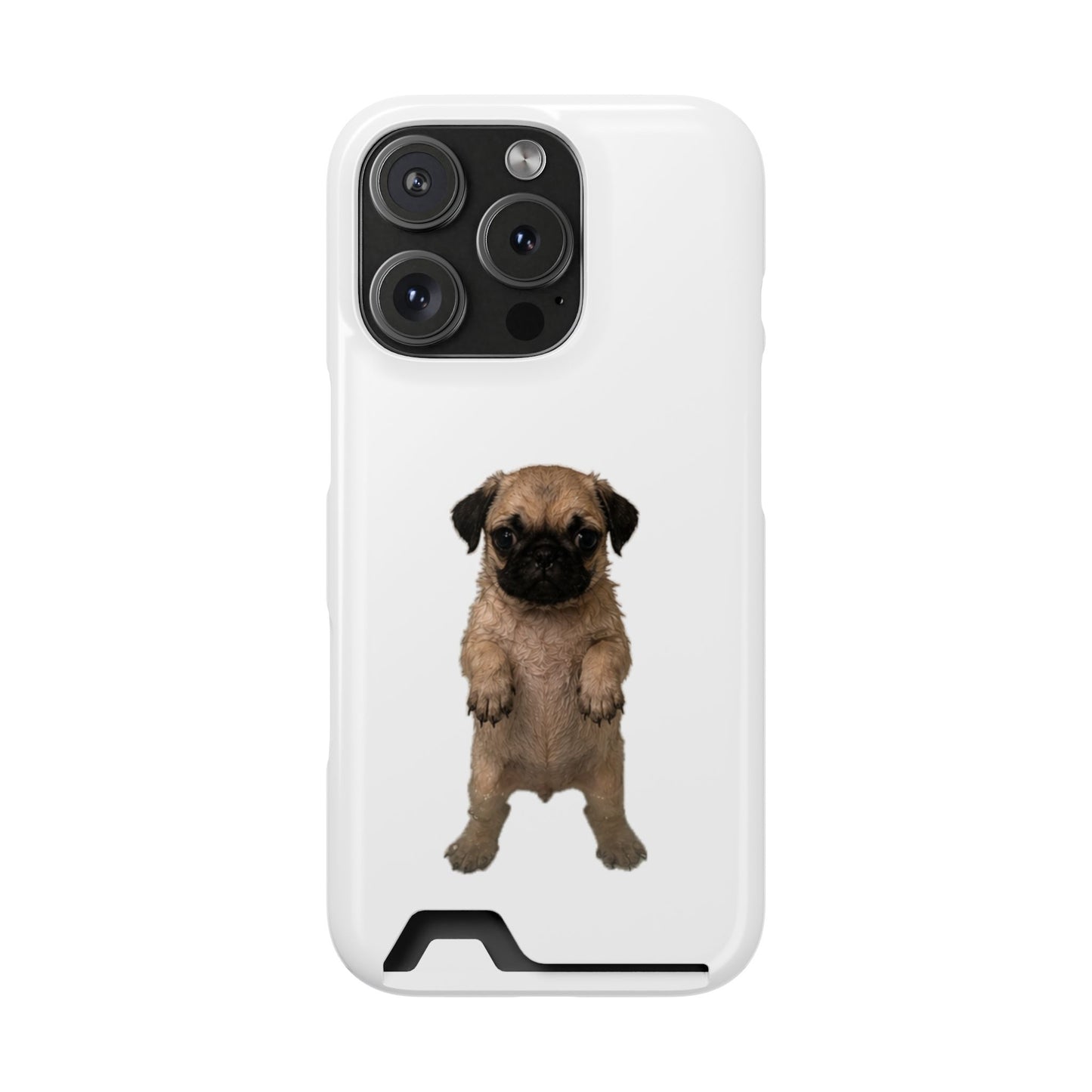 Cute Standing  Pug Card Holder Phone Case