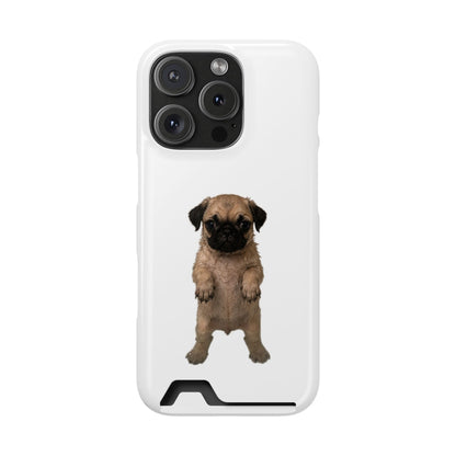 Cute Standing  Pug Card Holder Phone Case