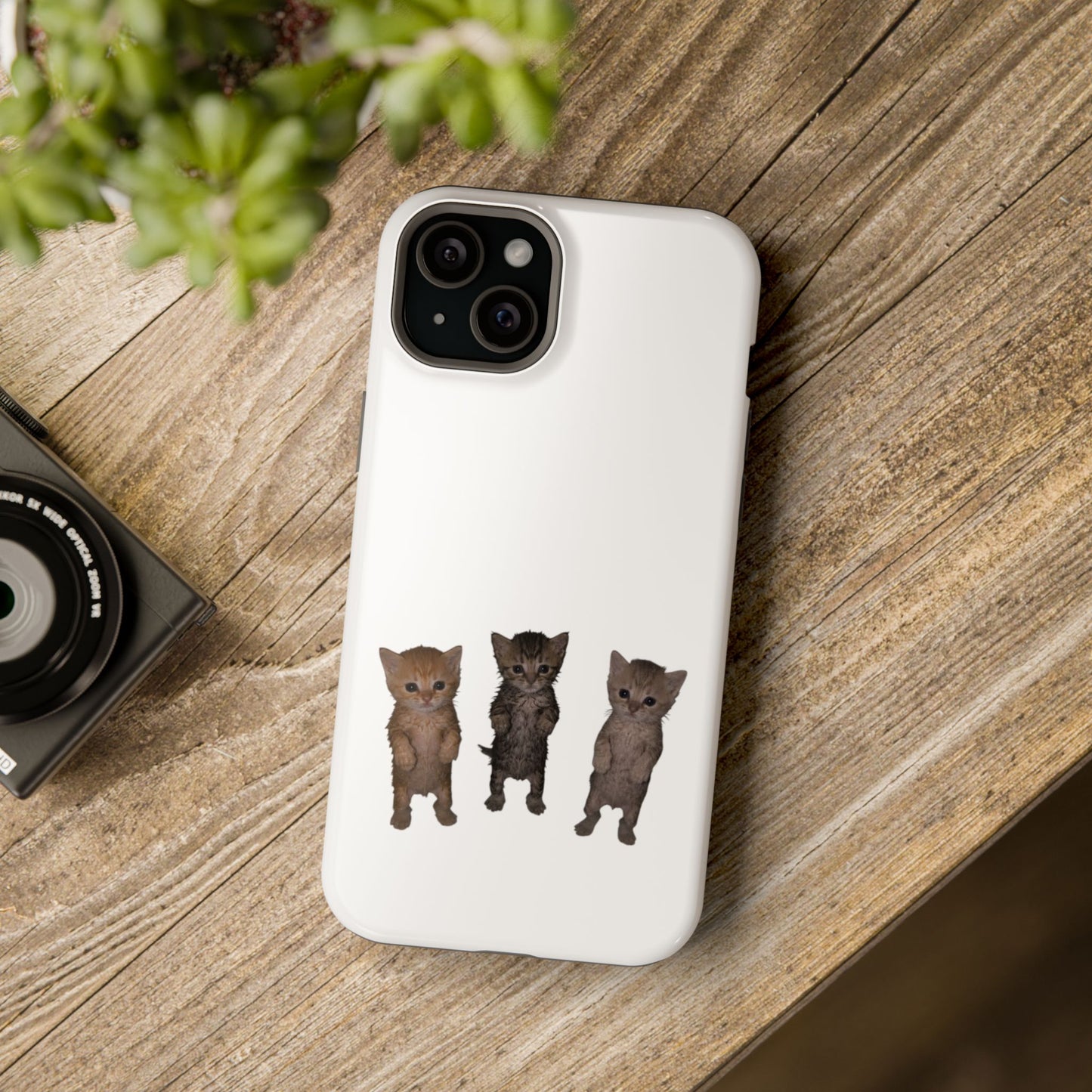 Cute Trio Kittens  Magnetic Impact-Resistant Phone Case