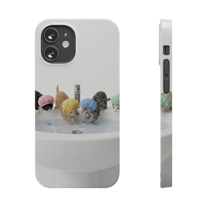 Slim Phone Case — Cute Kittens in Bathtub Design