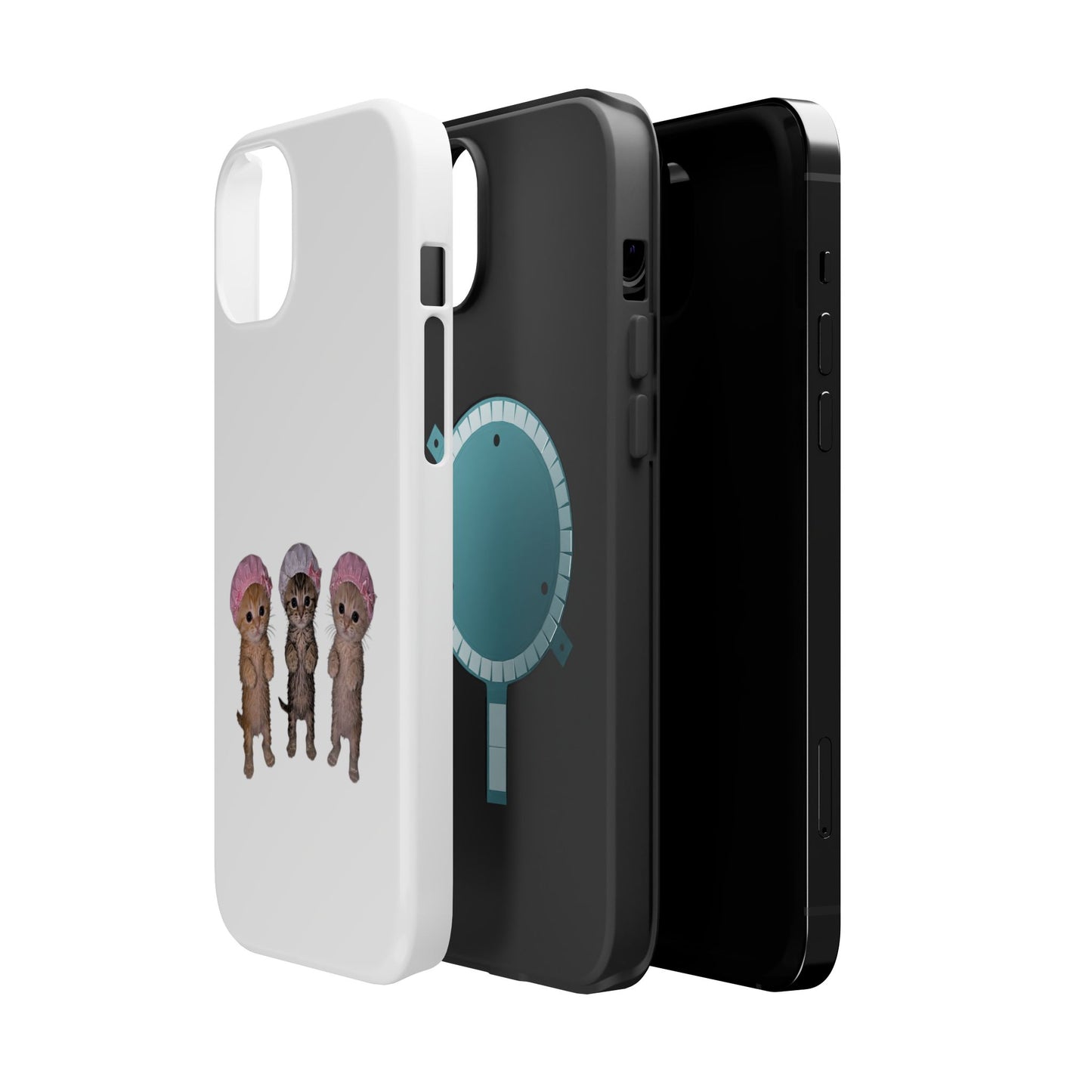 Cute Standing Kittens with Shower Caps  Phone Case