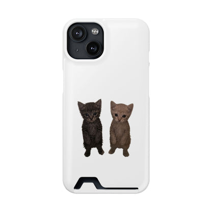 Cute Kitten Duo Phone Case with Card Holder