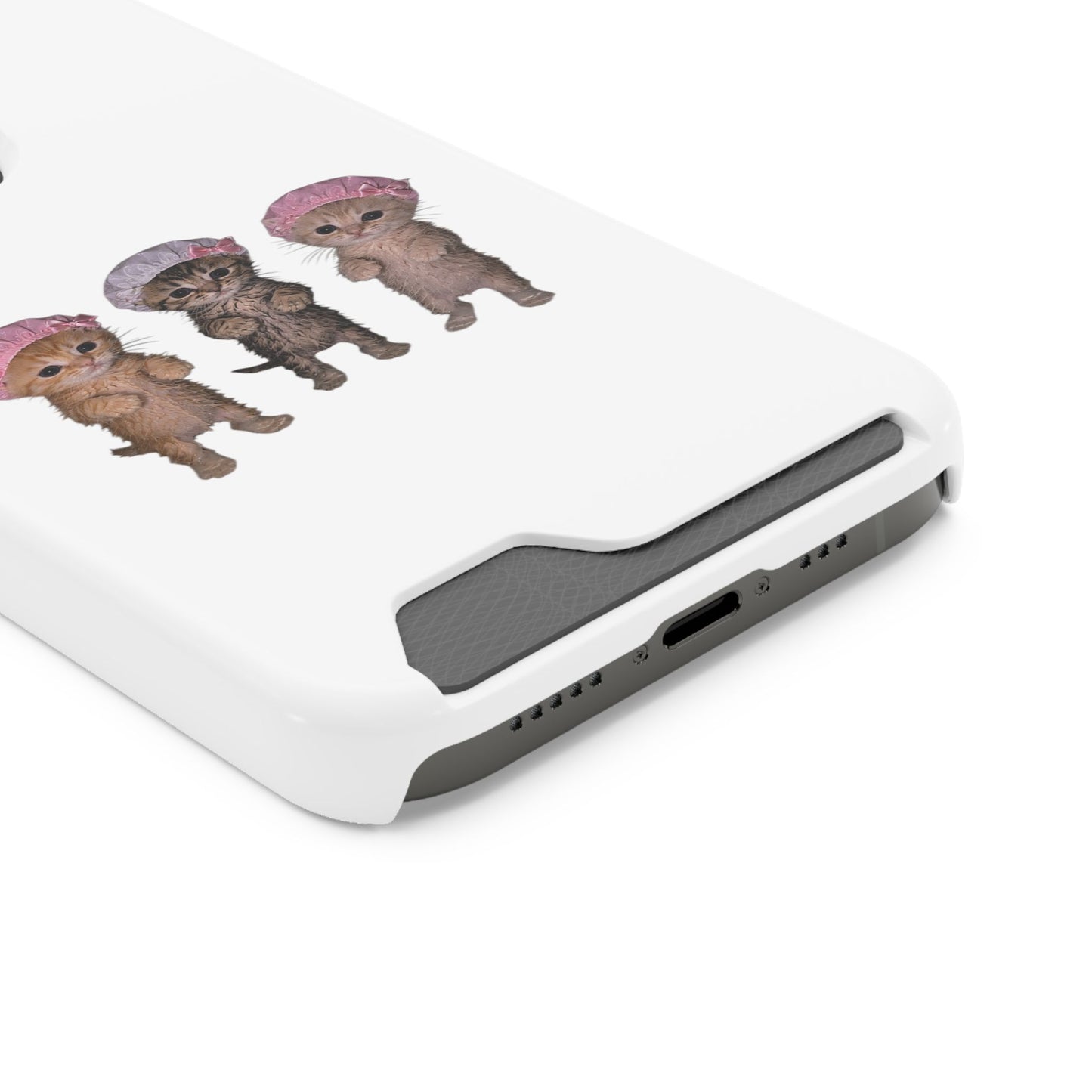 Cute Three Kittens Phone Case with Card Holder