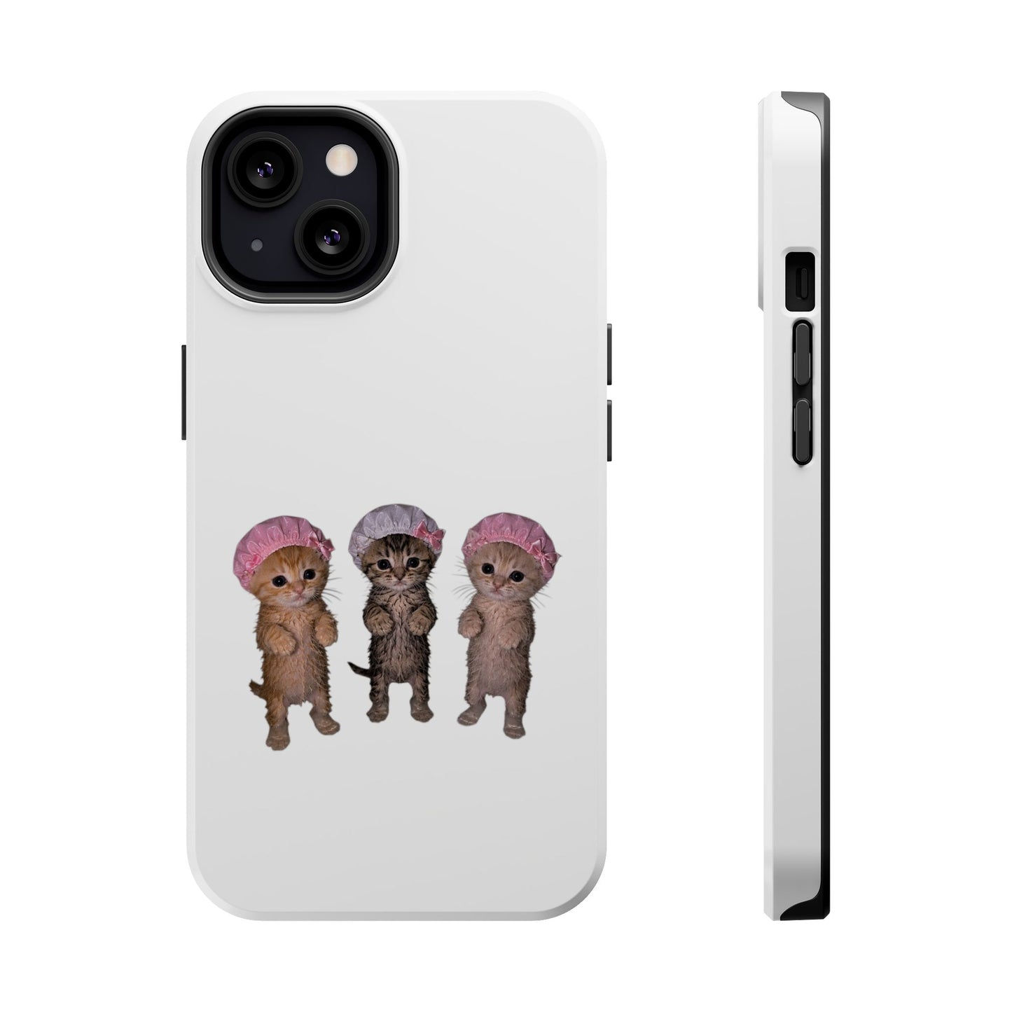 Cute Standing Kittens with Shower Caps  Phone Case